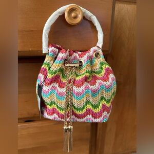NWT MULTI COLOR RAFIA BAG